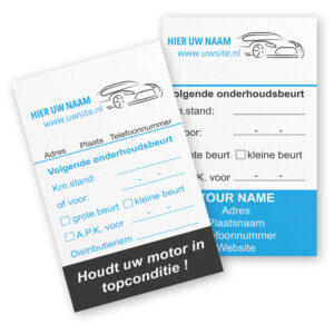 Onderhoudskaartje