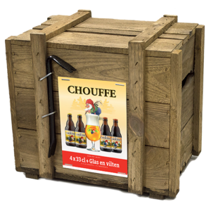 La Chouffe Bierkist 4X4/33 + Bokaal