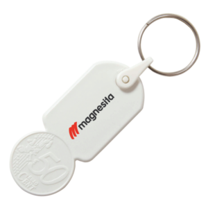 Sleutelhanger winkelwagenmuntje € 0,50